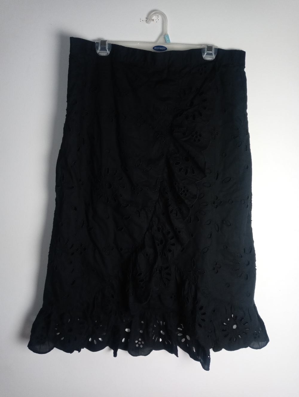 J. Crew Ruffle Front Eyelet Midi Skirt Size XLT
